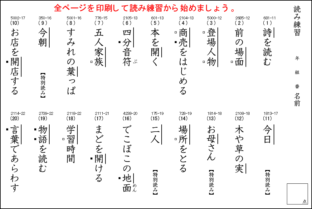 漢字 読み